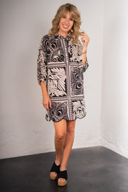 Sonya Bandana Print Shirt Dress