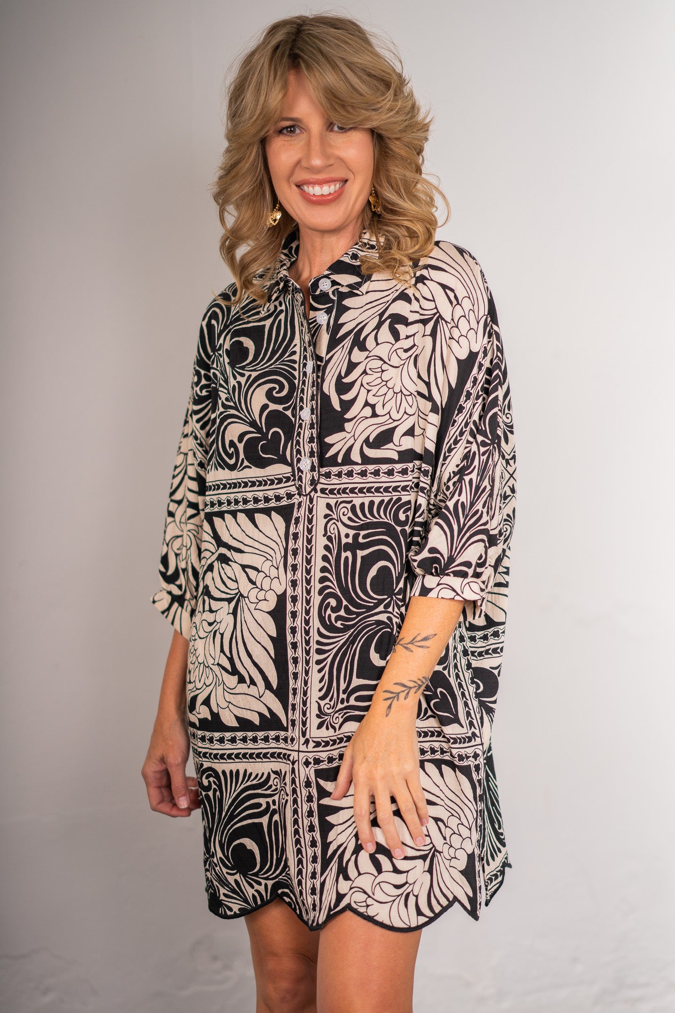 Sonya Bandana Print Shirt Dress