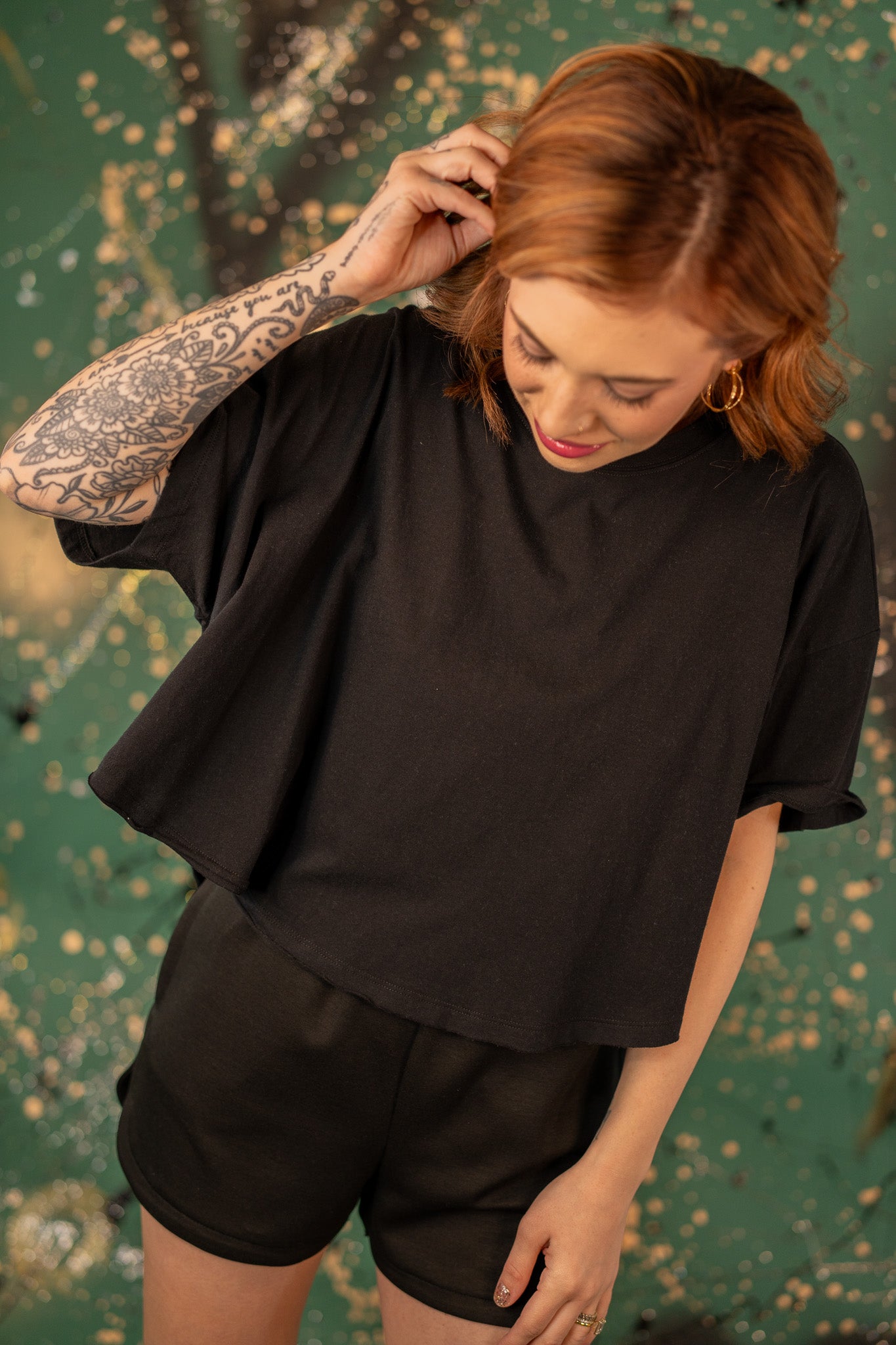 Morgan Black Flowy Tee