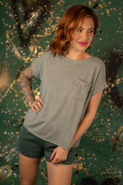 Heather Ash Jade Melange Tee