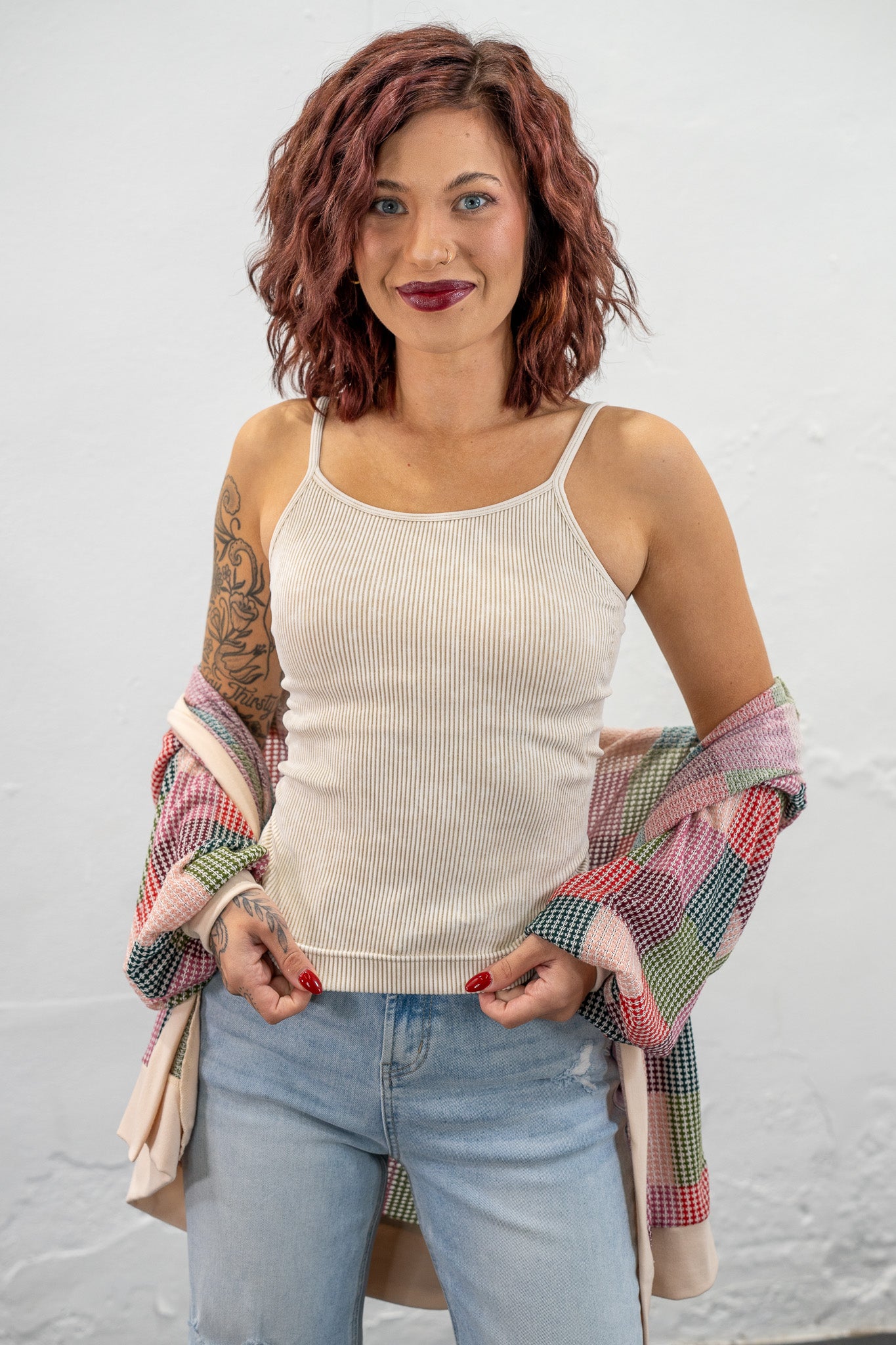 Bailey Cream Ribbed Camisole