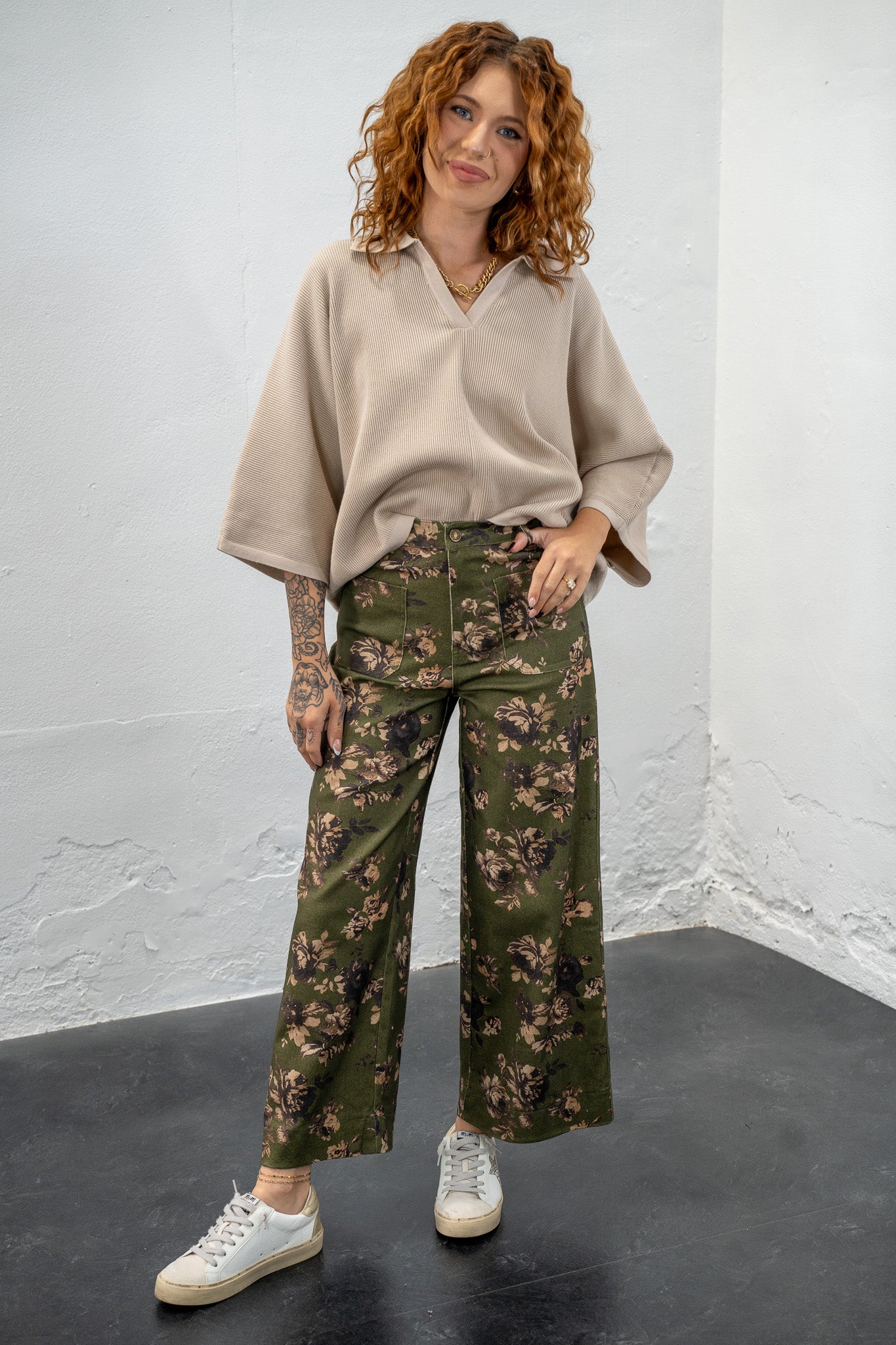 Alannah Olive Floral Pants