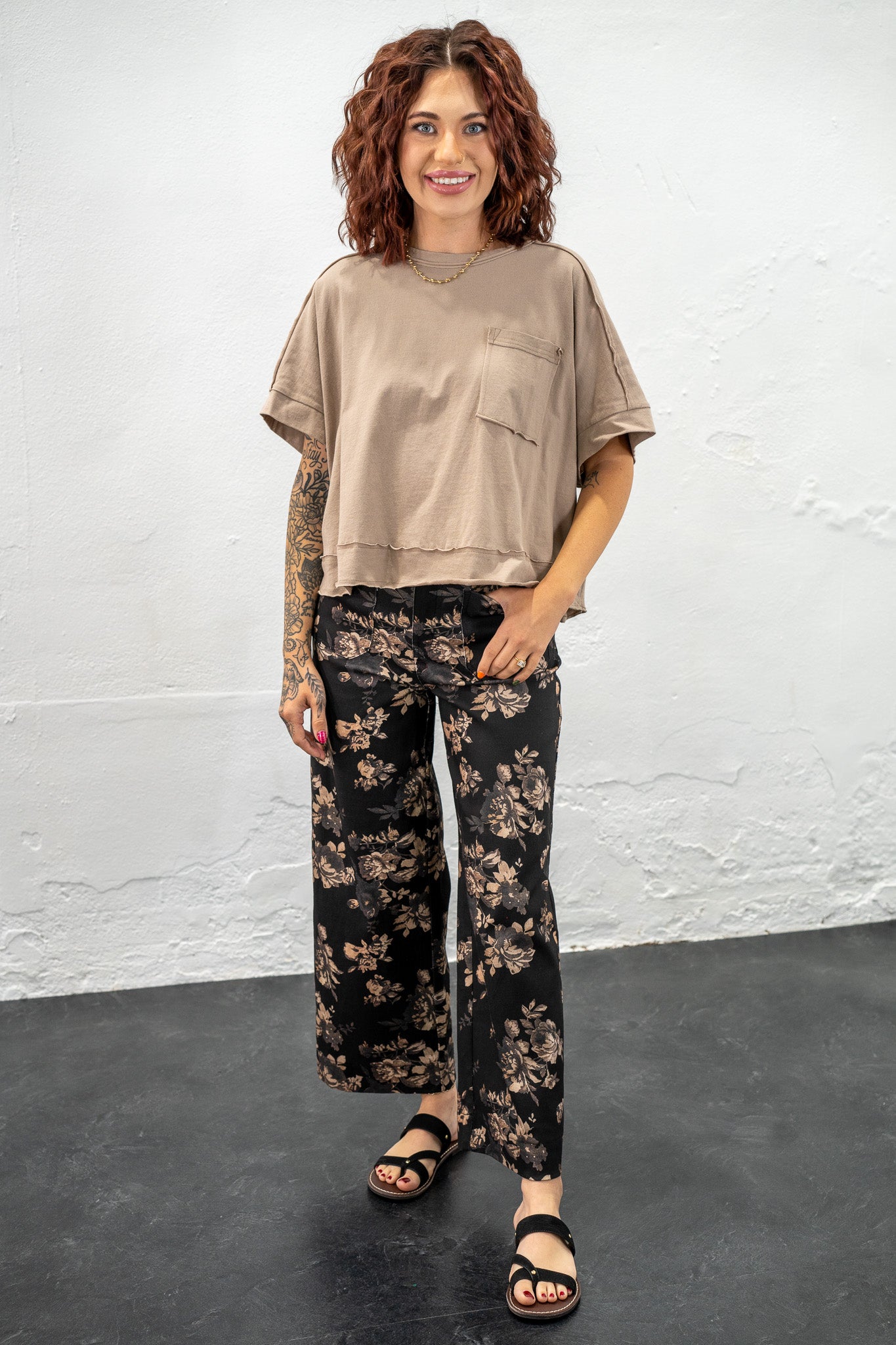 Alannah Black Floral Pants