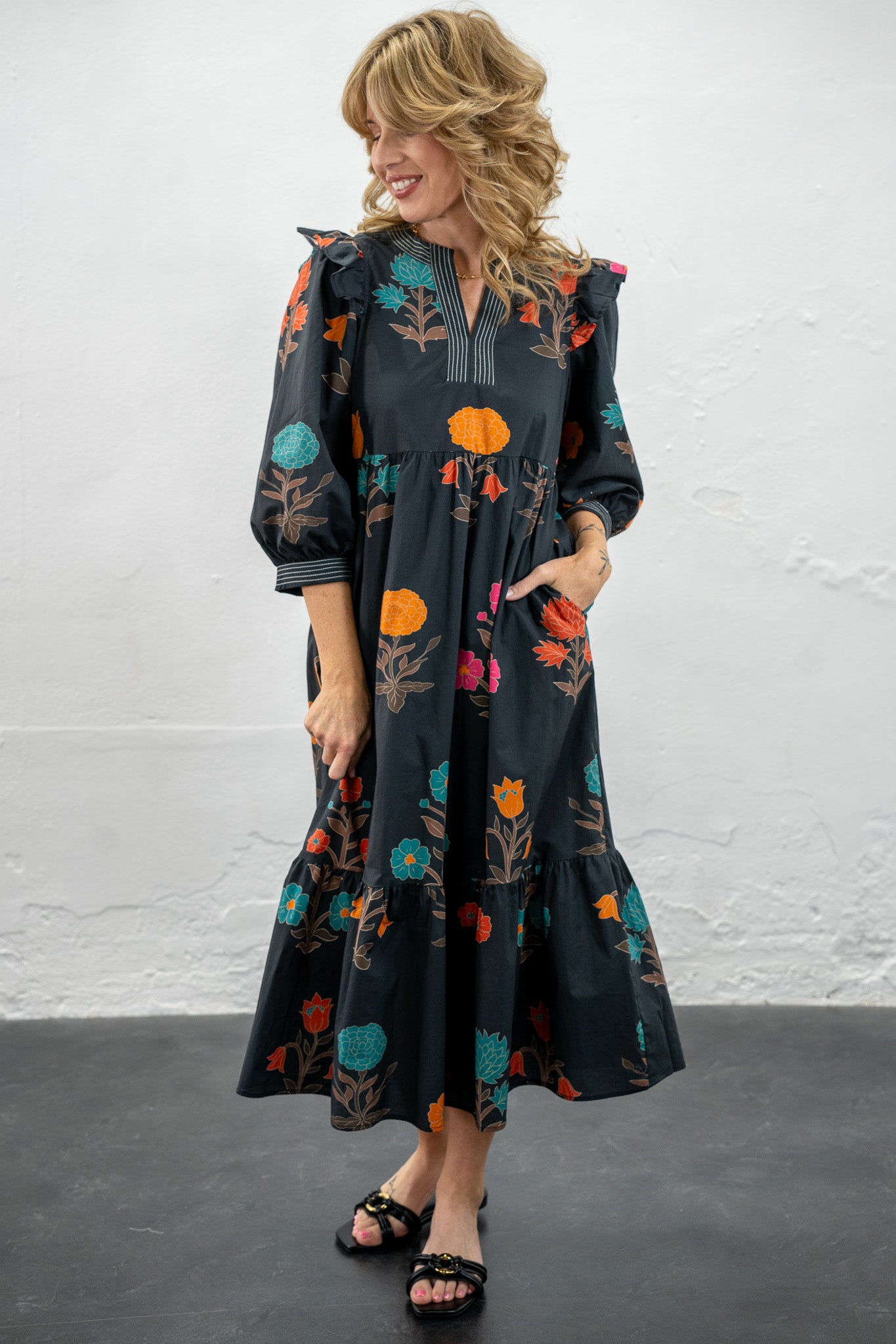 Emily Floral Midi Dress