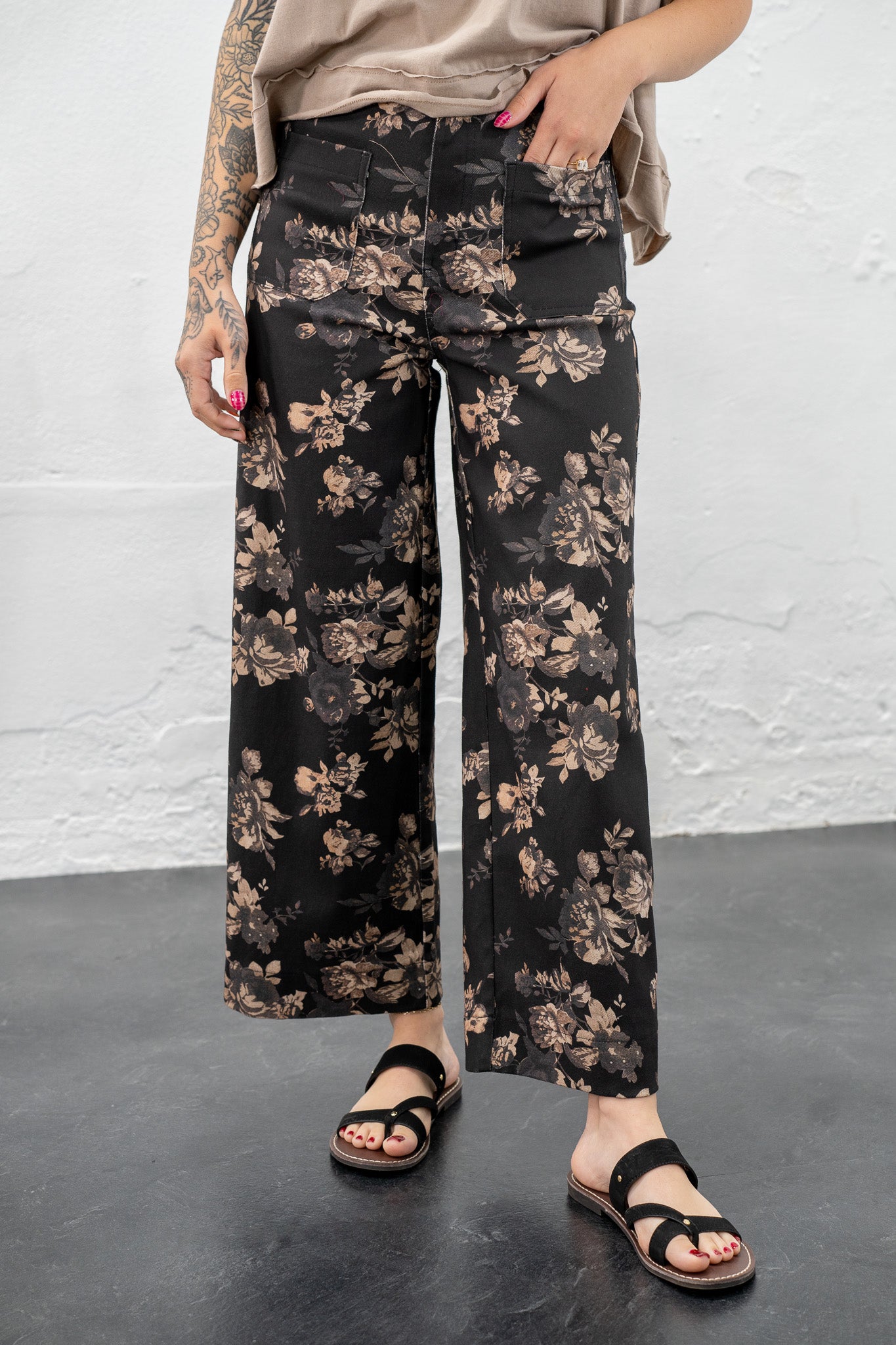 Alannah Black Floral Pants