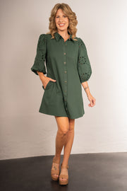 Paula Eyelet Sleeve Dress