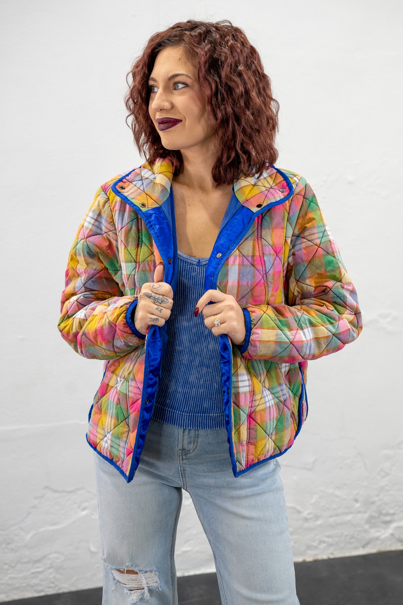 Jenna Colorful Plaid Jacket