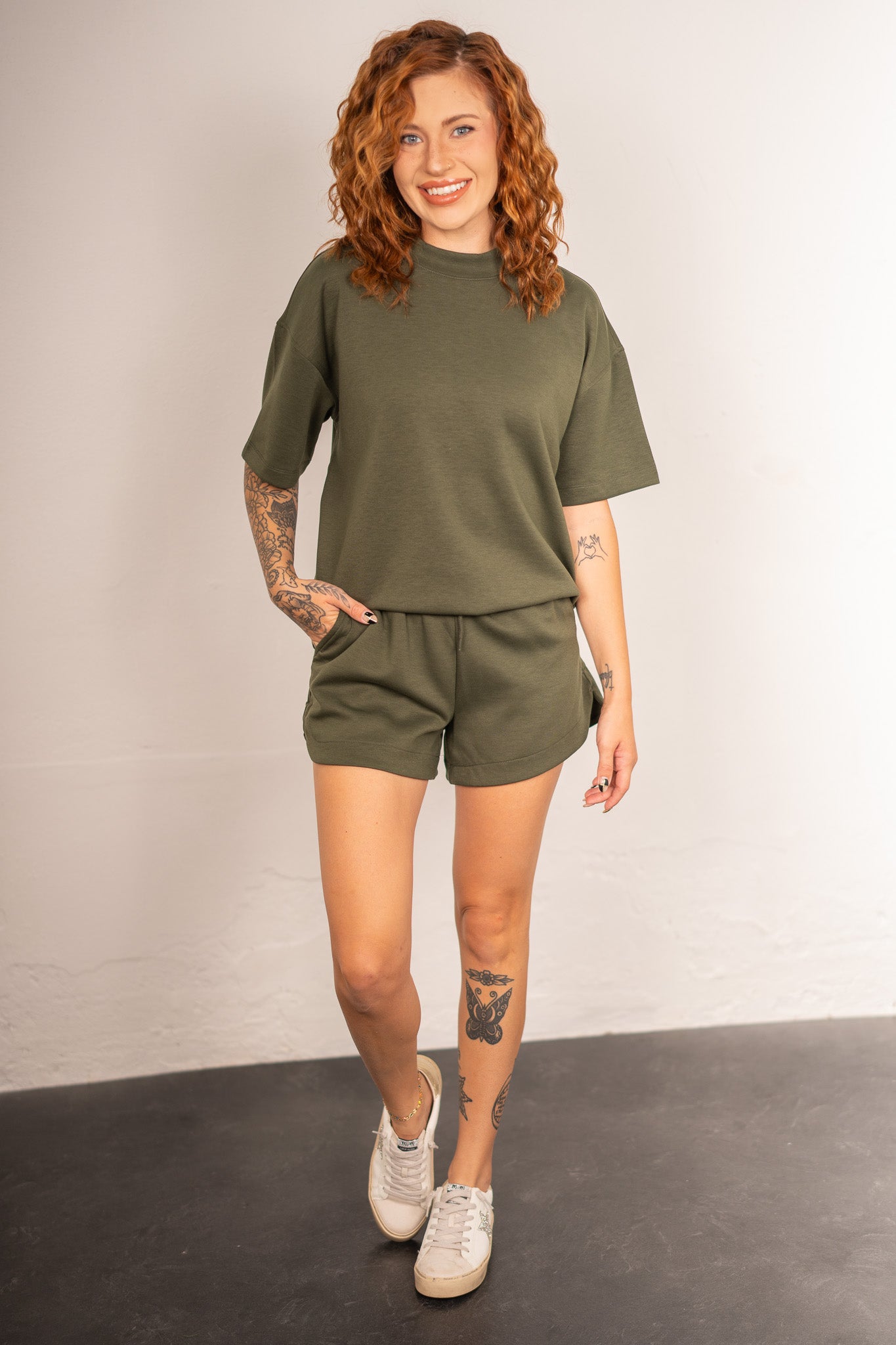 Sammy Olive Scuba Short Set
