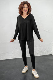 Easy Going Black Legging Set