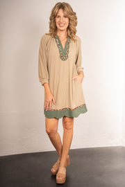 Andrea Green Colorblock Dress