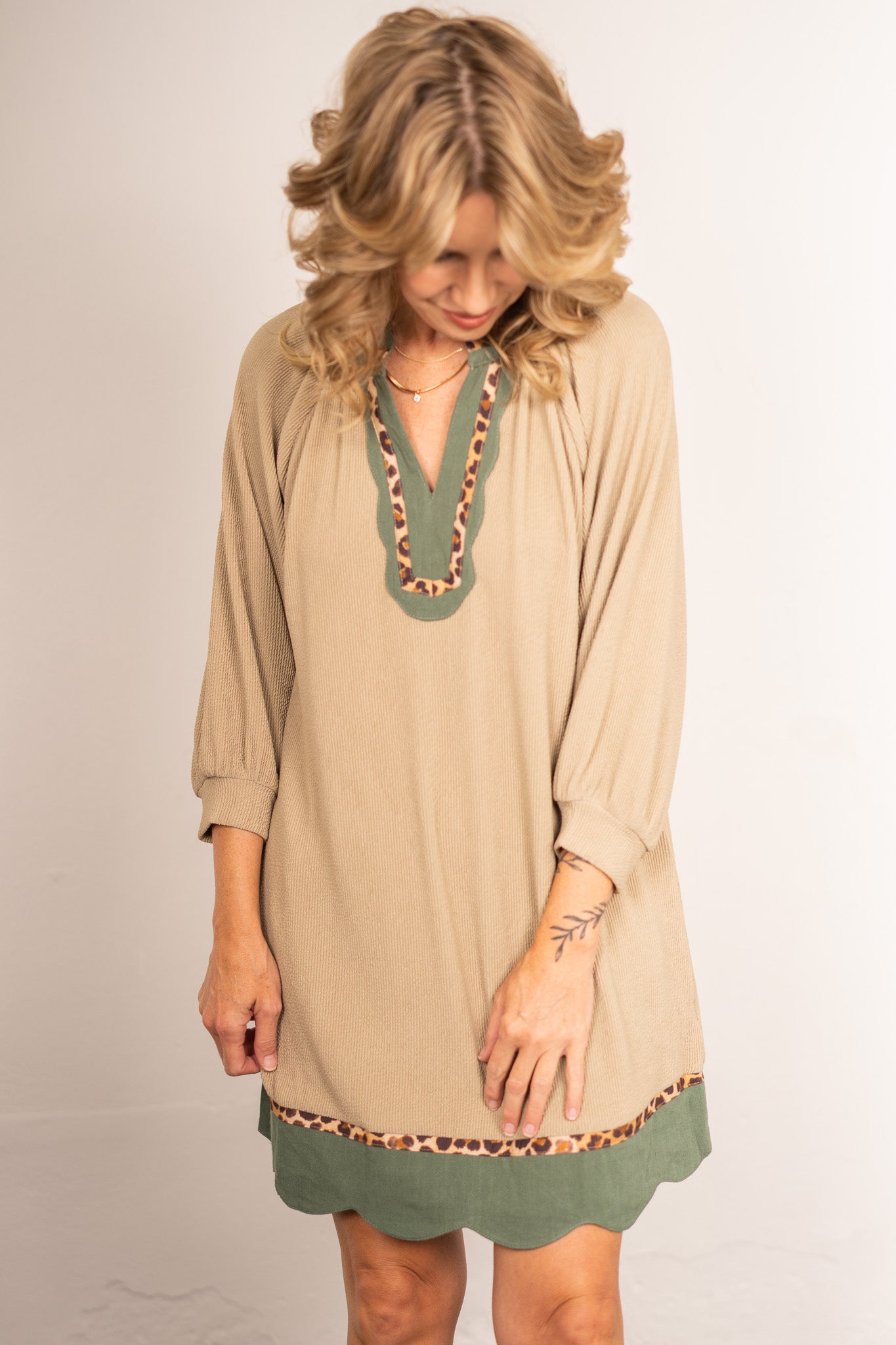 Andrea Green Colorblock Dress