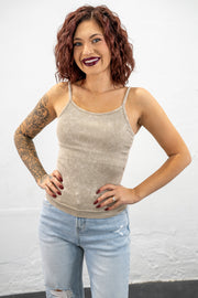 Bailey Beige Ribbed Camisole