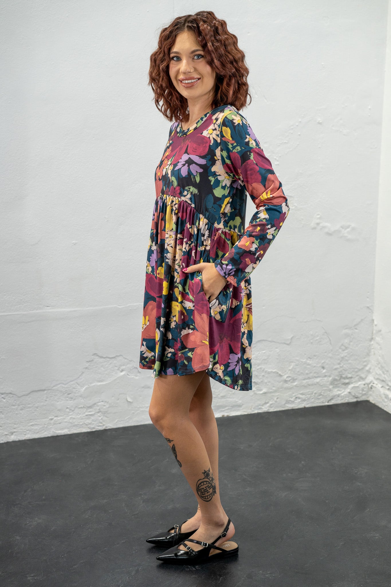 Charlotte Teal Floral Dress