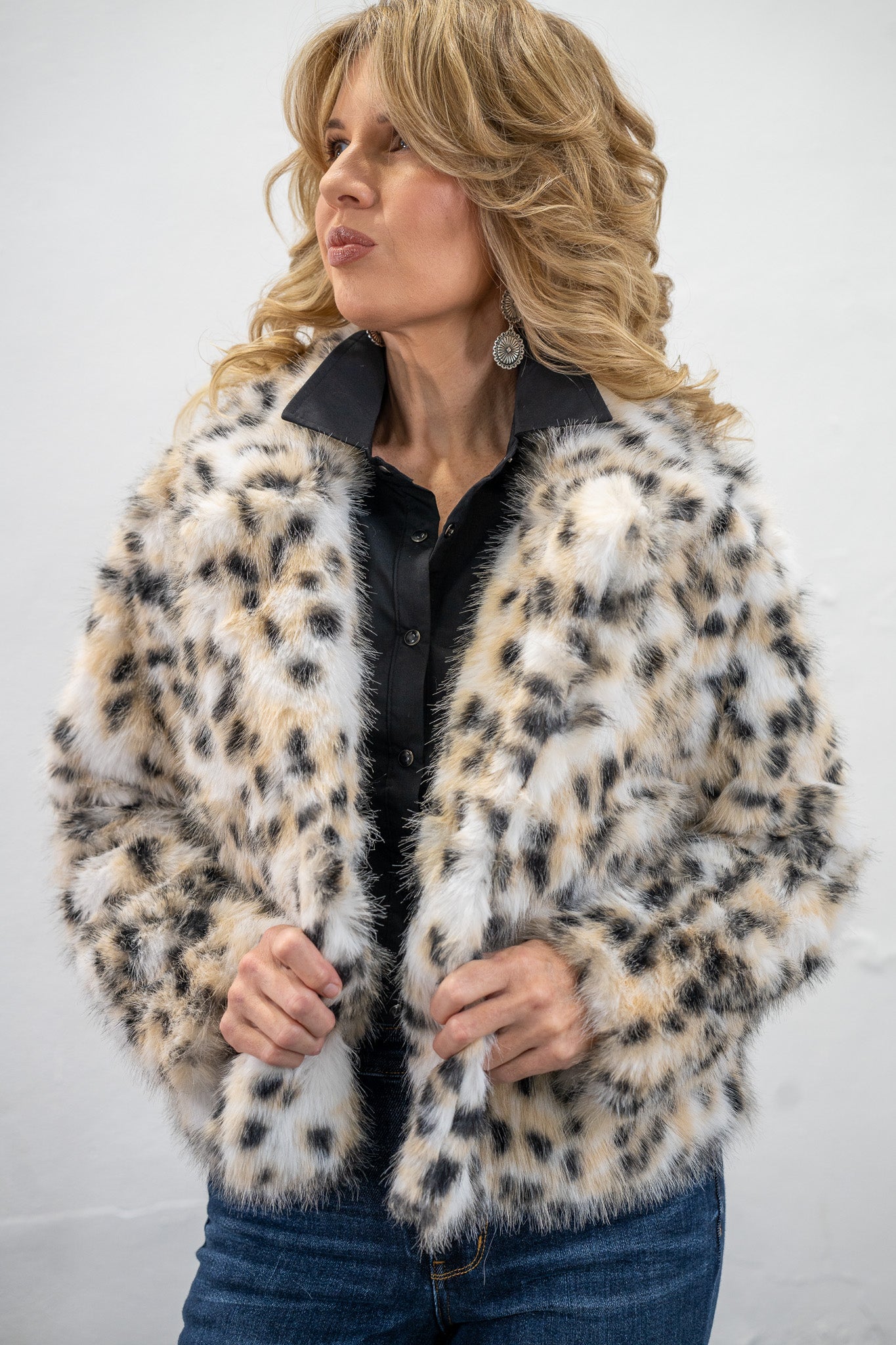 Beth Spotted Fur Jacket