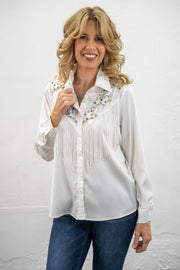 Angie Embellished Fringe Shirt