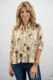 Melanie Cream Floral Top