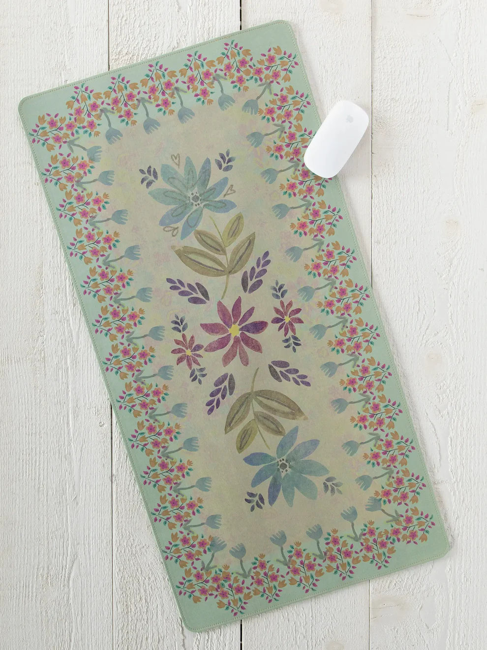 Sage Folk Flower Desk Mat