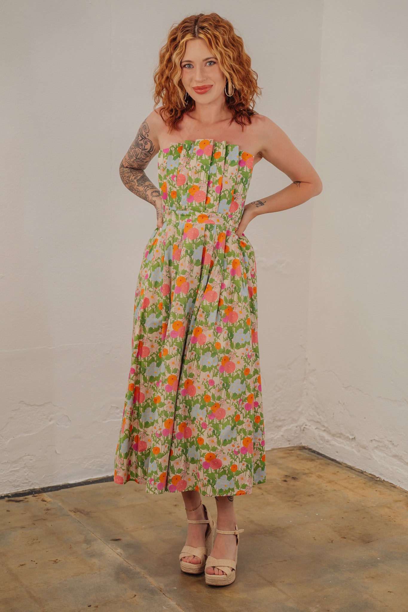 Coraline Floral Strapless Dress