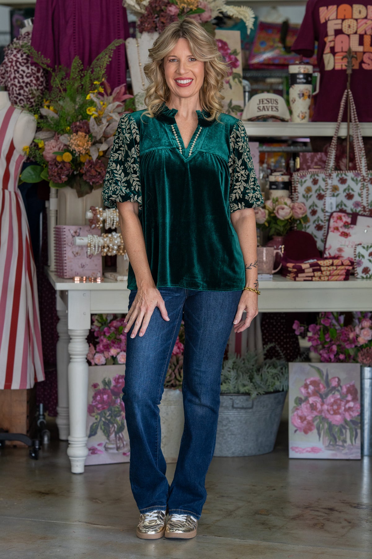North Pole Noel Velvet Top