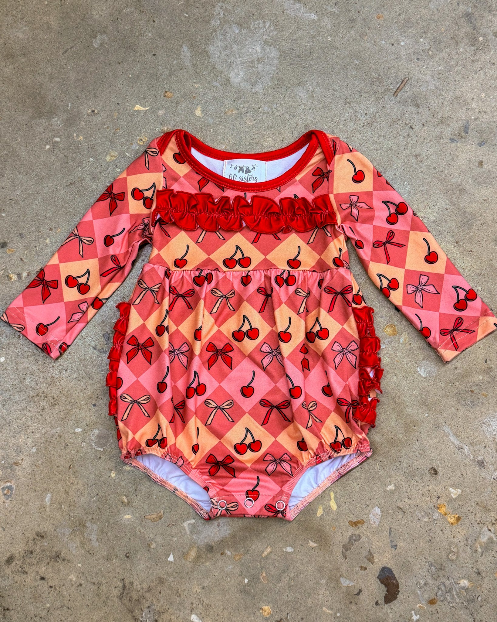 Cherry Sweet Ruffle Onesie