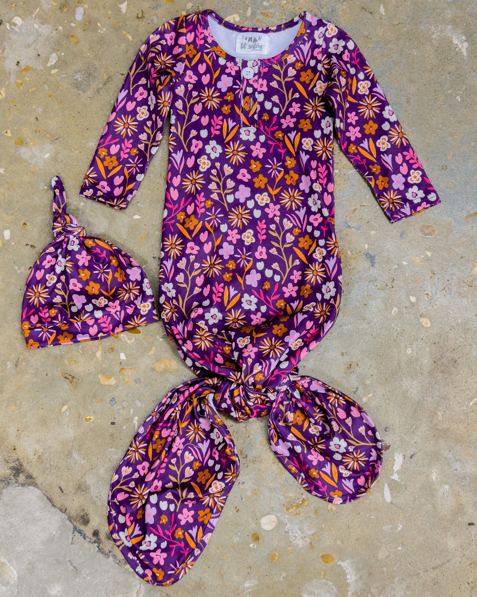 Pretty & Plum Tie Gown Set