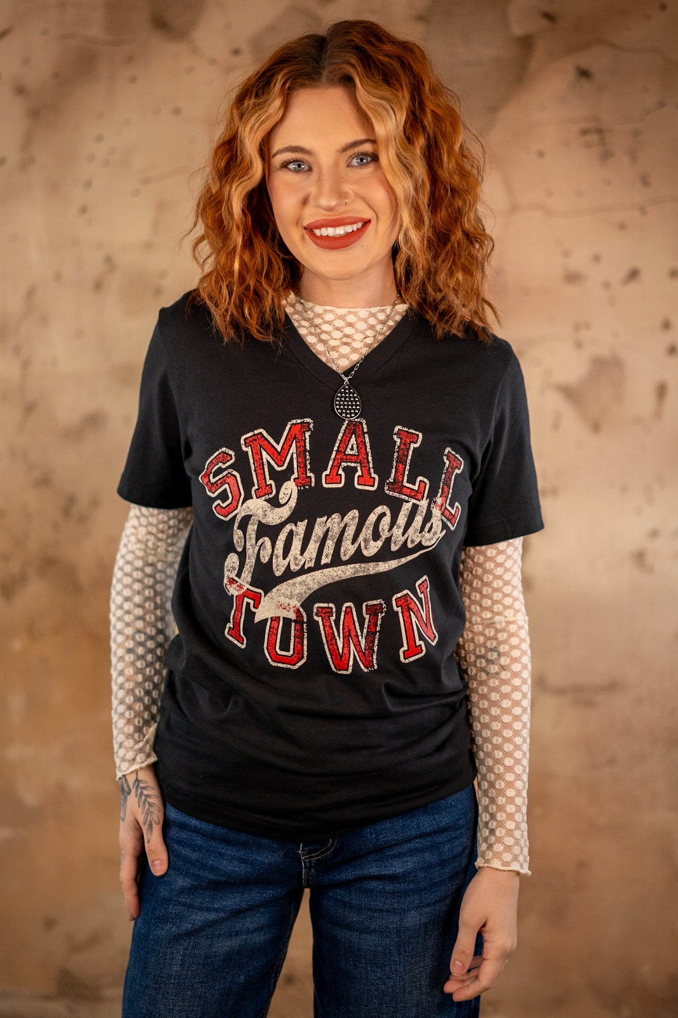 Small Town Famous V-Neck Tee