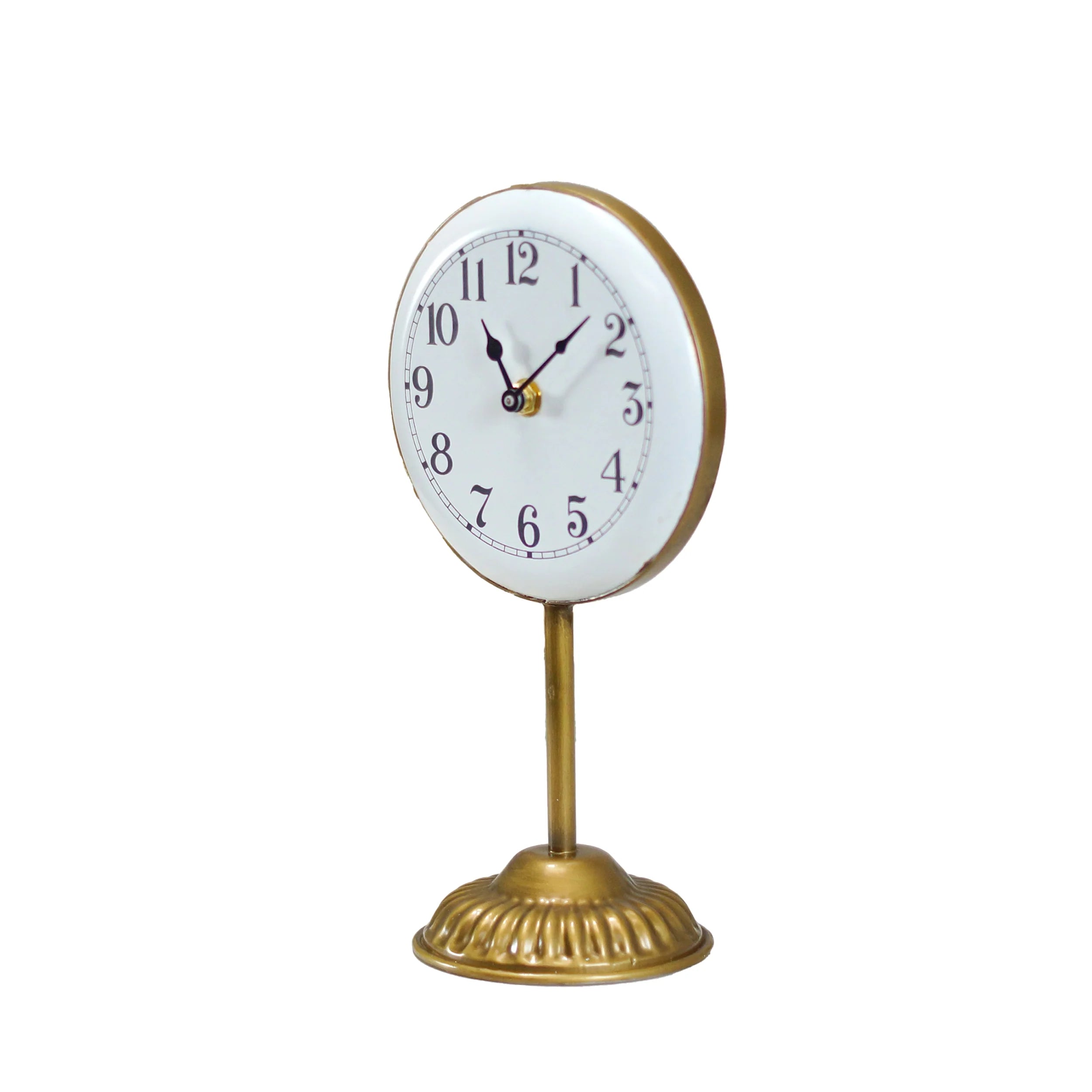 White Iron Table Clock