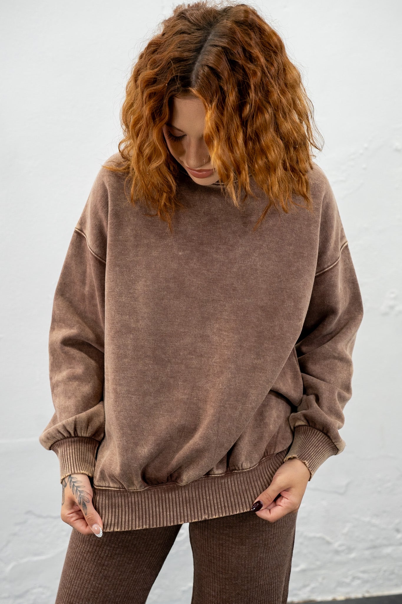 Slow Mornings Ash Brown Pullover