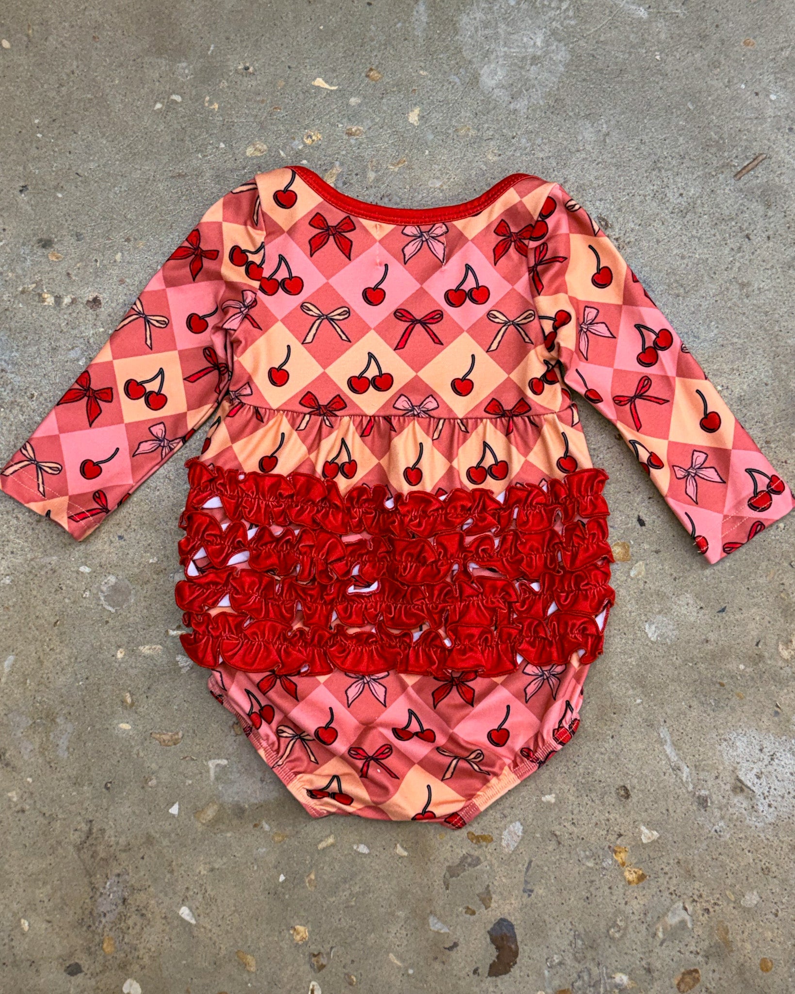 Cherry Sweet Ruffle Onesie