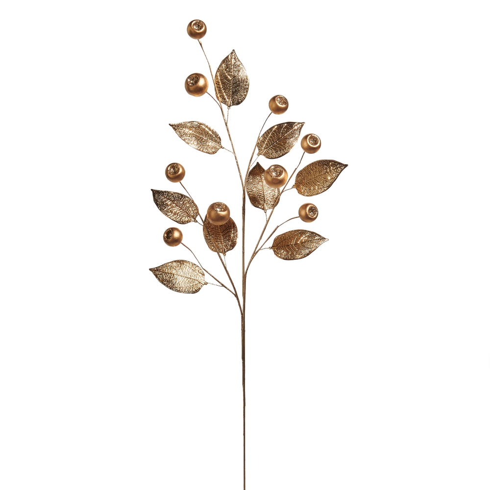 Gold Metallic Leaf and Pods Spray