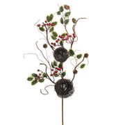 Iced Holly & Nests Spray