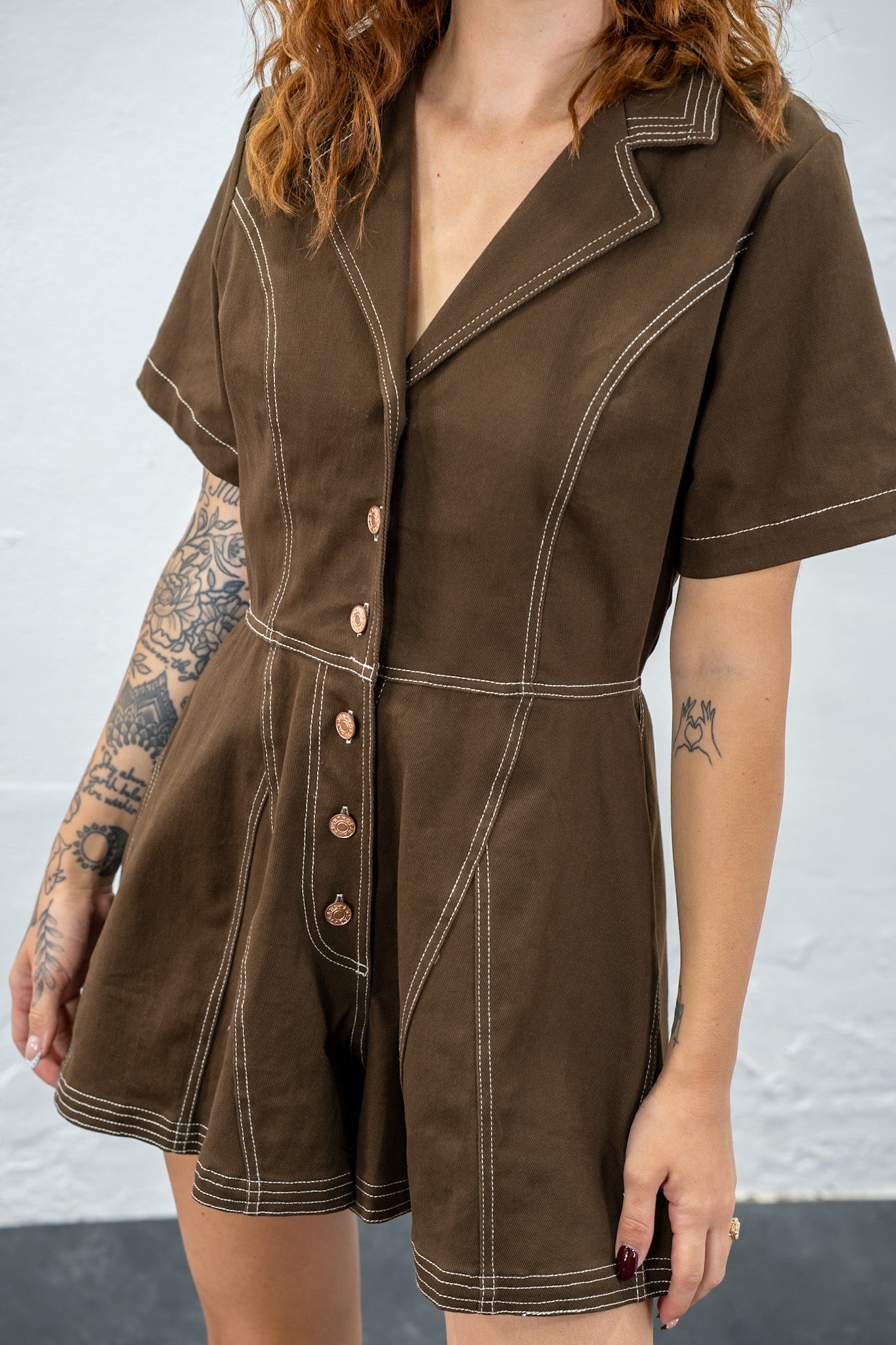 Connie Brown Twill Romper