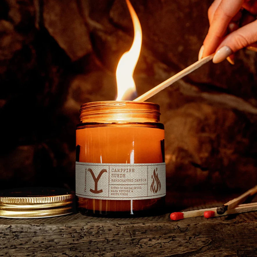 Yellowstone Campfire Suede Candle