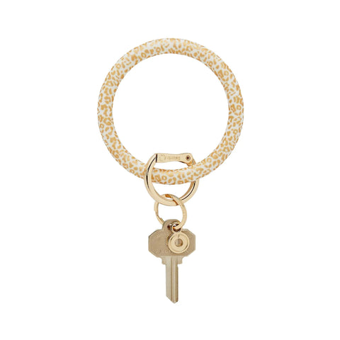 Leather Big O® Key Ring - Solid Gold Rush Croc-Embossed