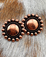 Clara Copper Button Studs