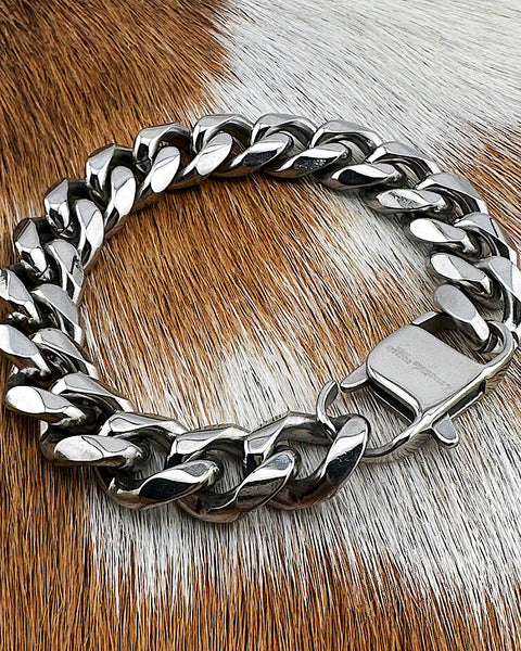 Crucible Men's 12mm Stainless Steel Curb Bracelet