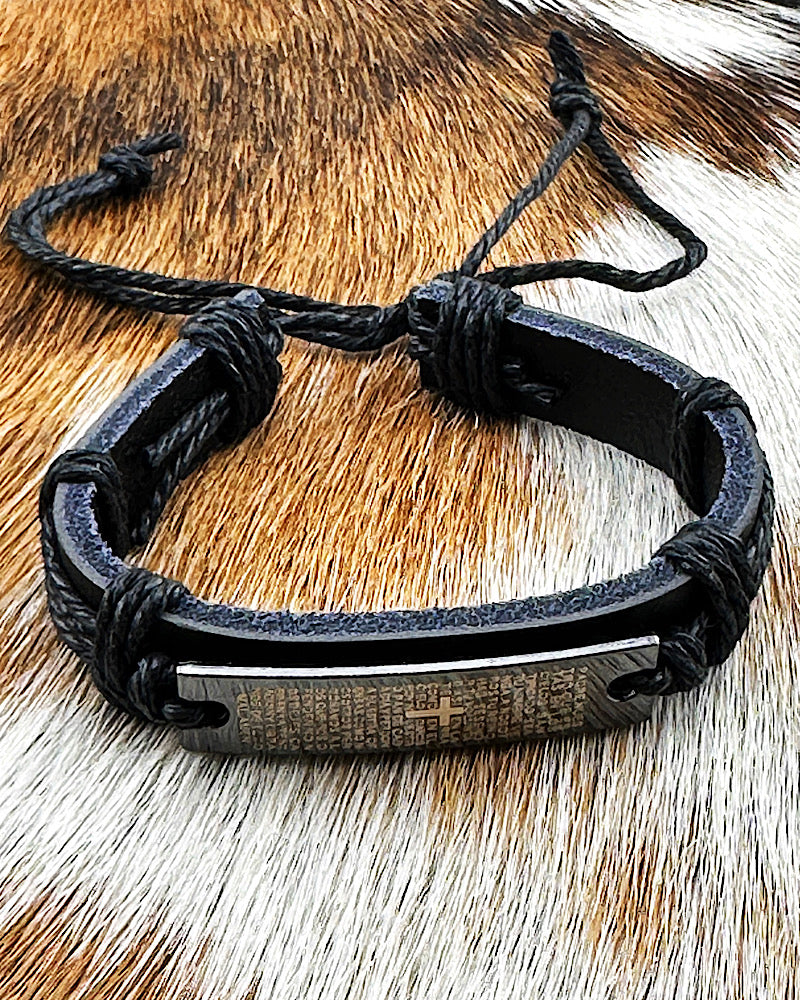 Amazon.com: 4031373 Padre Nuestro Orador del Señor Leather Bracelet Spanish  Our Father Lord's Prayer: Clothing, Shoes & Jewelry