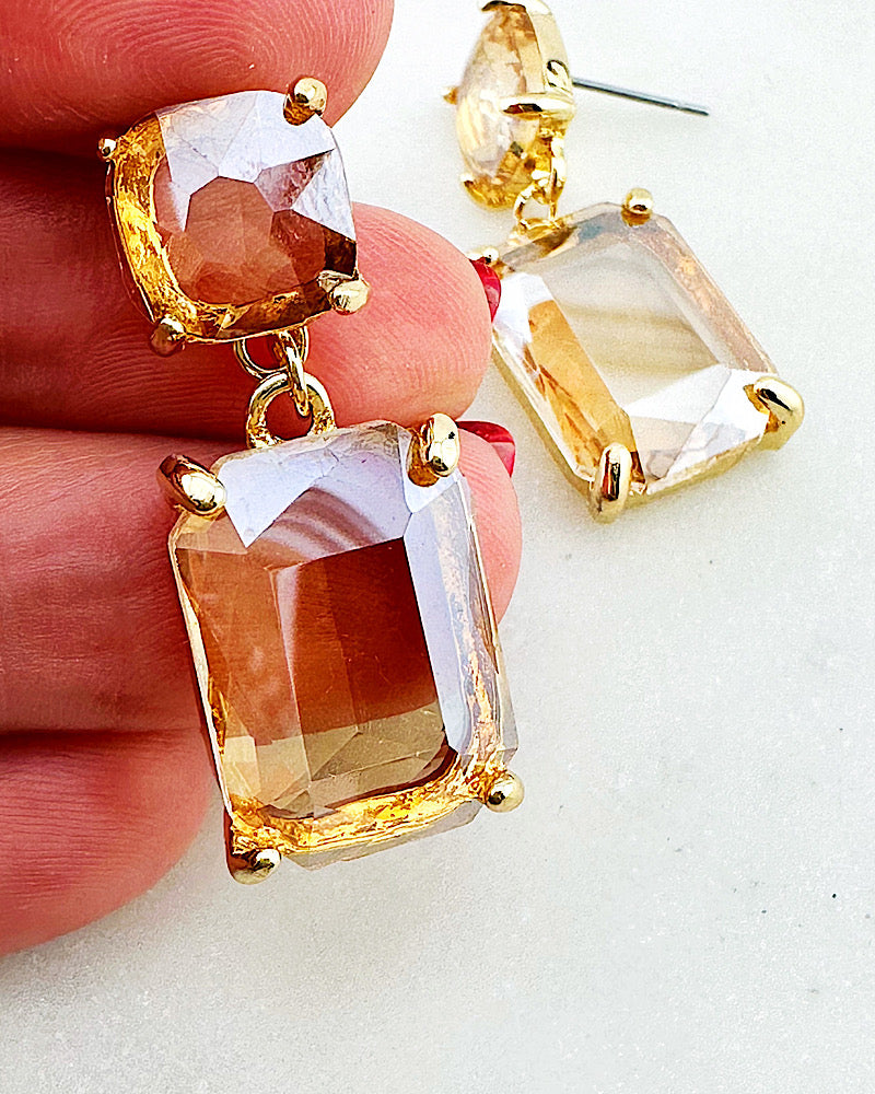 Angela Topaz Jeweled Earrings