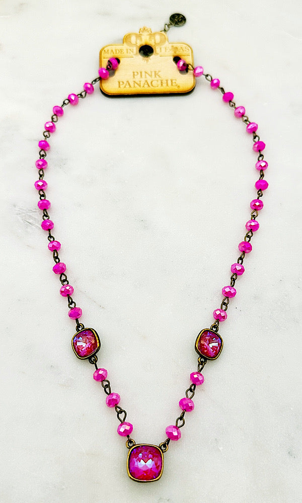 Kamille Pink Trio Necklace