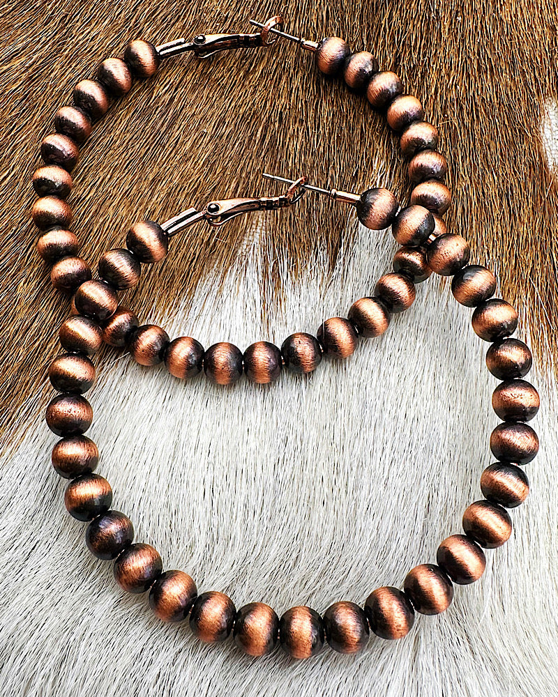 Henrietta Large Navajo Pearl Hoops