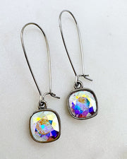 Kamille Silver/AB Drop Earrings
