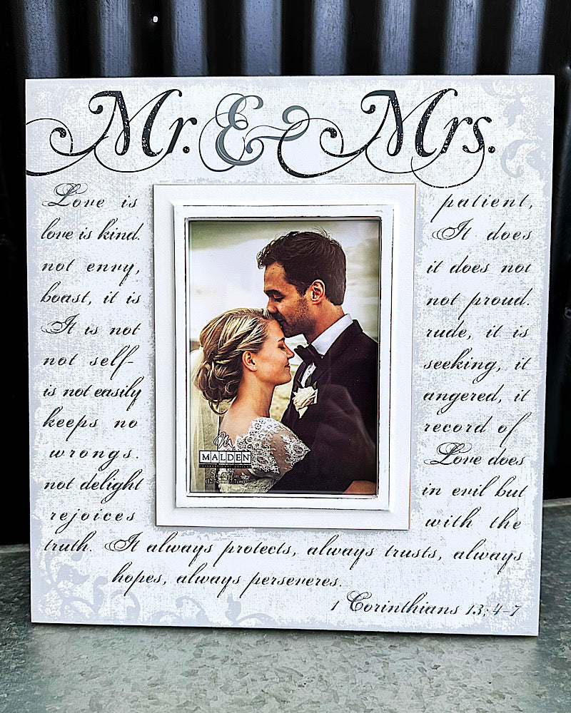 Mr & Mrs Script 5X7 Picture Frame