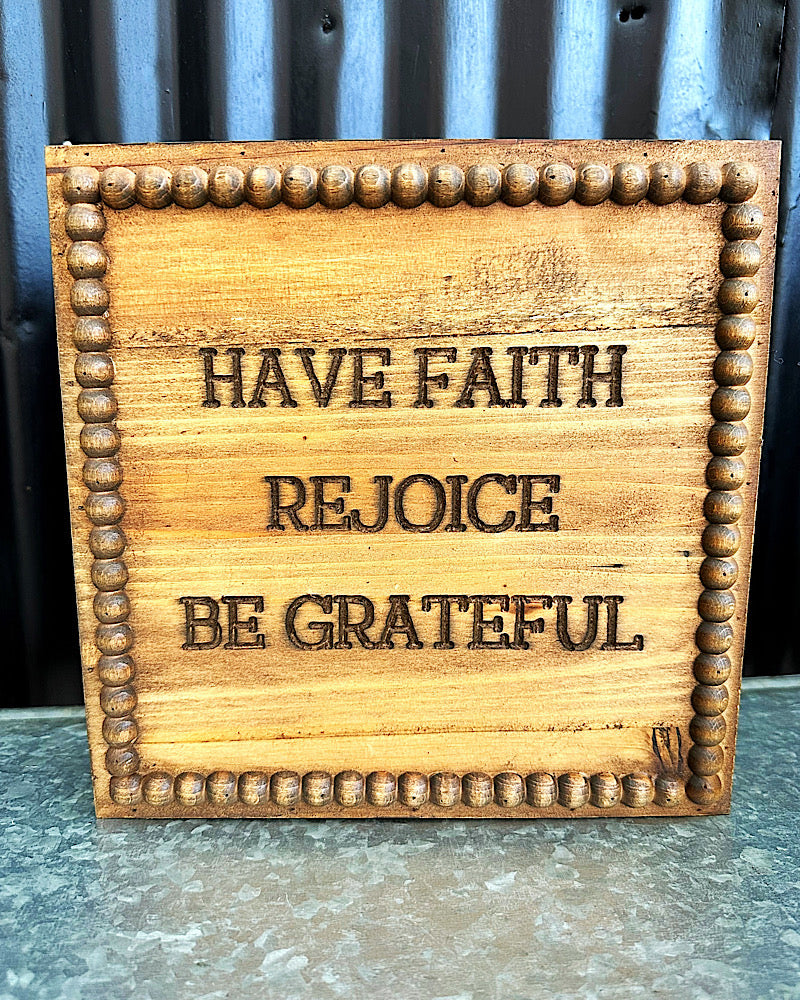 Beaded Wood Blessing Sign