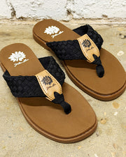 Irving Black Woven Sandals