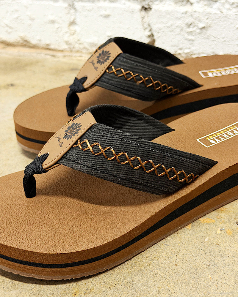 Malibu Black Flatform Sandals