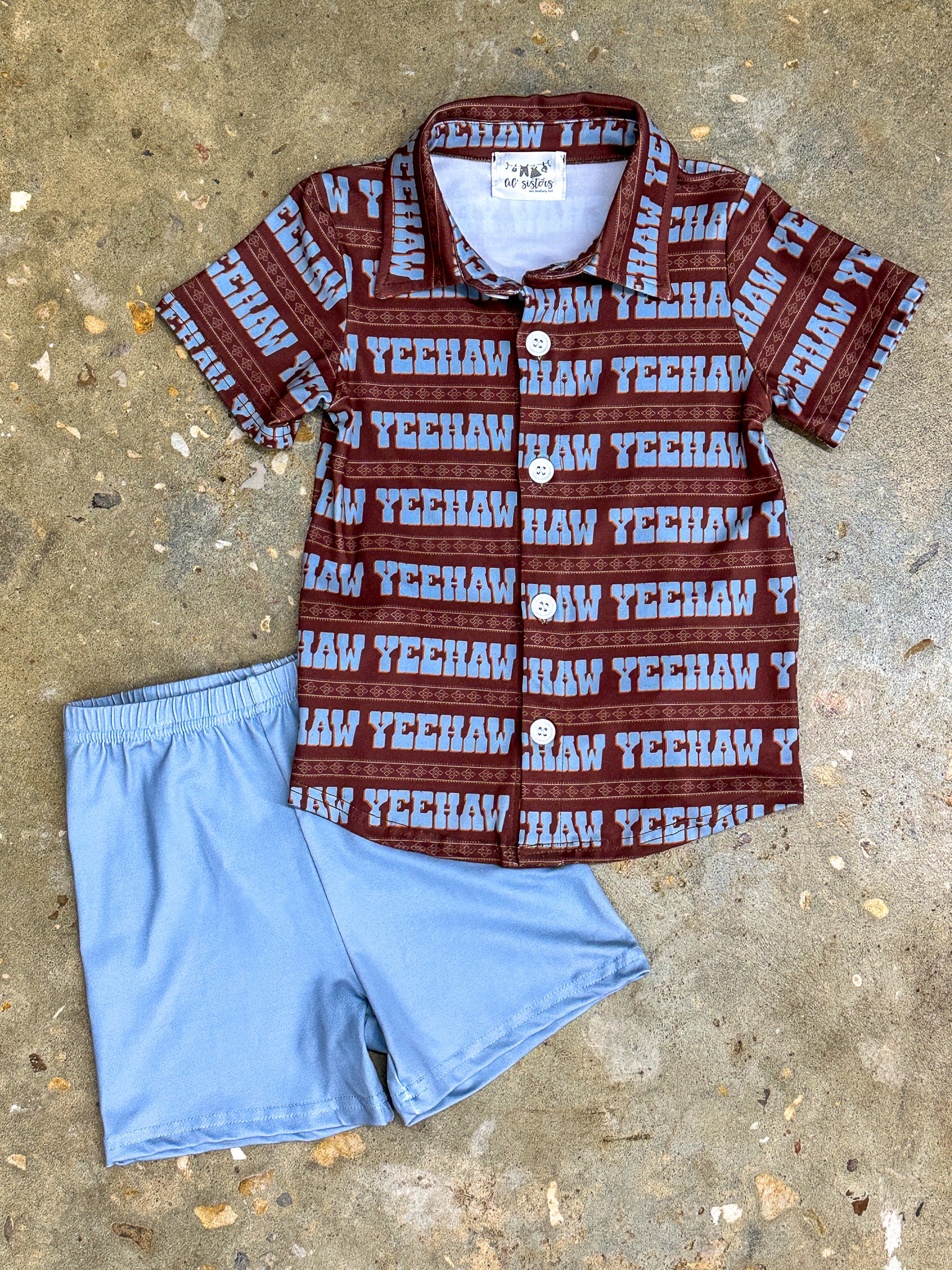 YEEHAW Button Shirt Set
