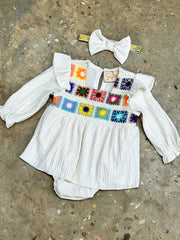 Garden Party Crochet Onesie Dress Set