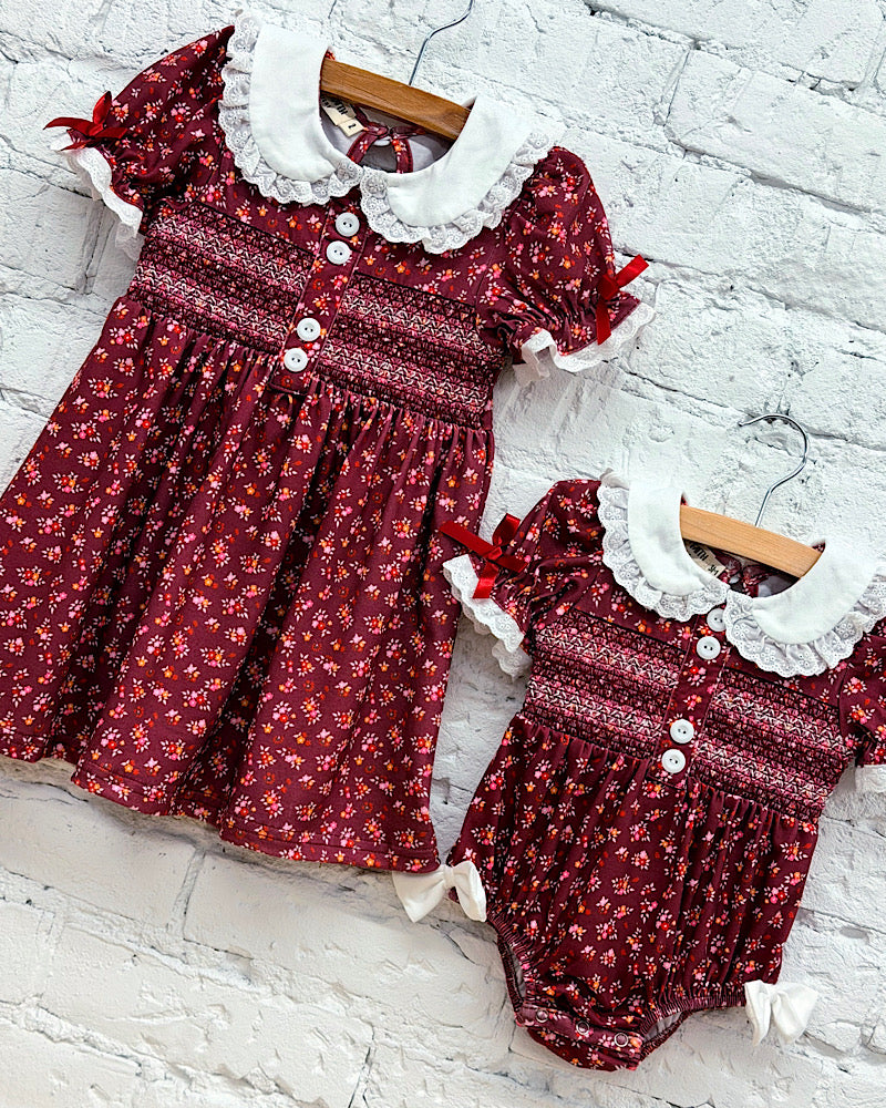 Burgundy Blooms Dress