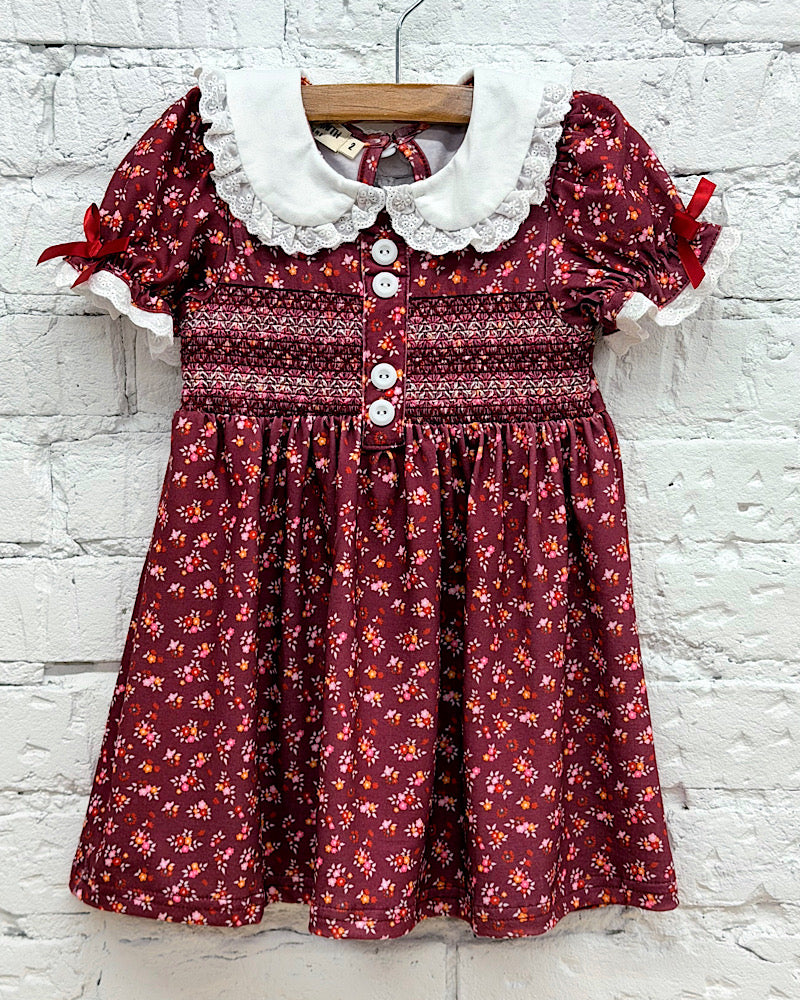 Burgundy Blooms Dress