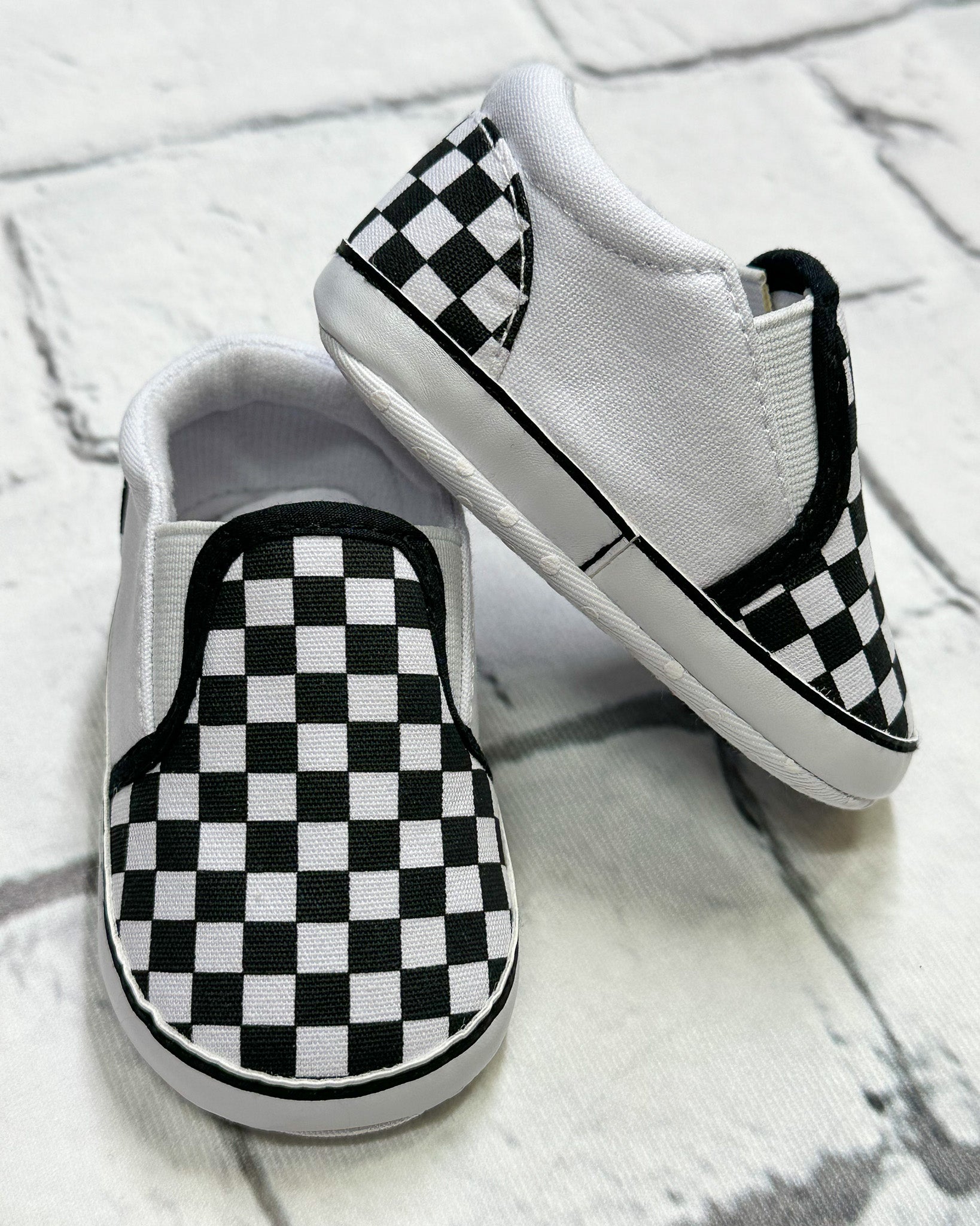 Charlee Checkered Slip On Crib Shoes